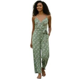 Kaileigh Jumpsuit Womens XLP Mint Floral Rica Knit Crop Flowy Boho Stitch Fix